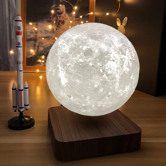 Magnetic Levitating Moon Night Light - 3 Colors LED Lamp - Magic Trend